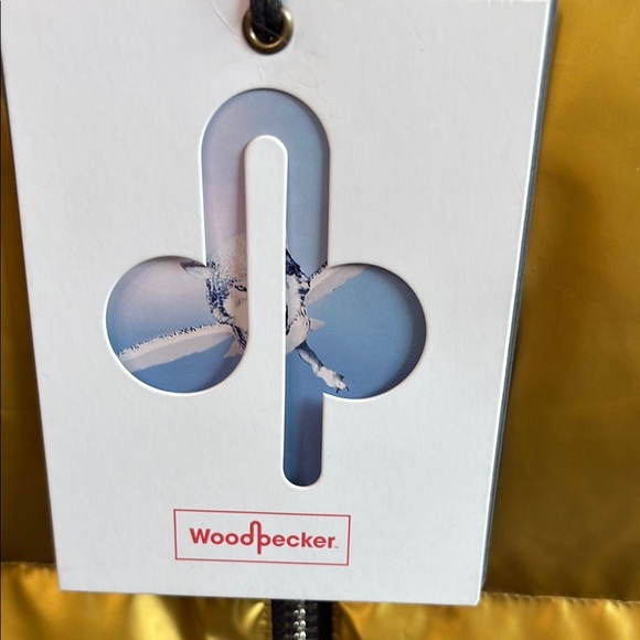 Woodpecker Gold Puffer Vest with Logo Patch *New with tags - Picture 5 of 11